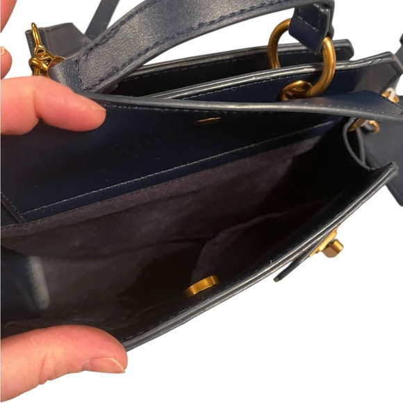 NWT Steve Madden Navy Leather Crossbody - Picture 3 of 7